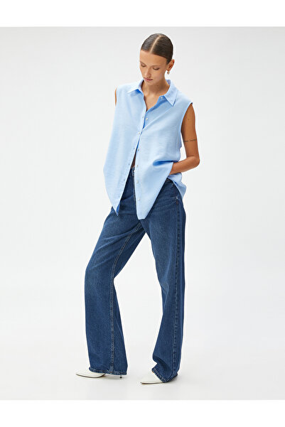 Koton Αμάνικο βασικό πουκάμισο με κουμπιά