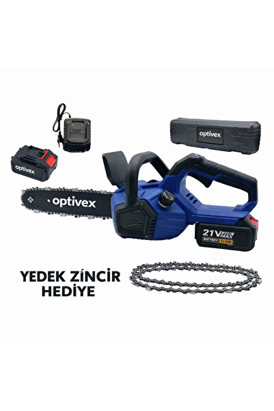 OPTIVEX 21V Çift Akülü Kömürsüz Dijital Göstergeli Çantalı Budama Testeresi