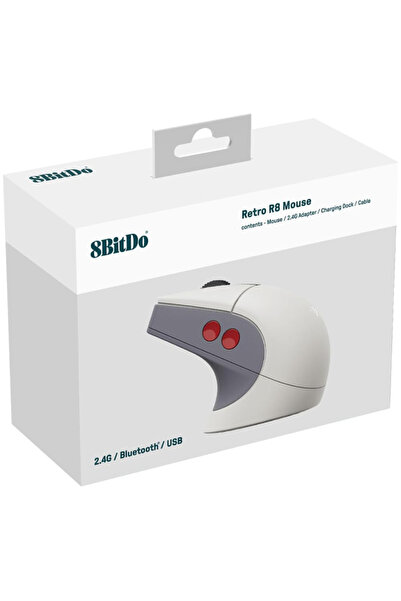 8Bitdo Mouse Retro R8 Ediție N Alb - PC