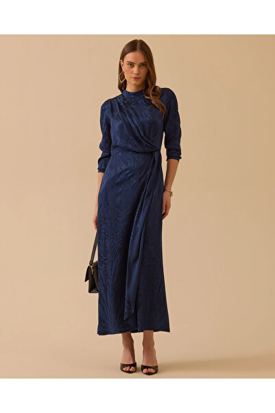 SCL Desenli Parlak Dokulu Uzun Elbise