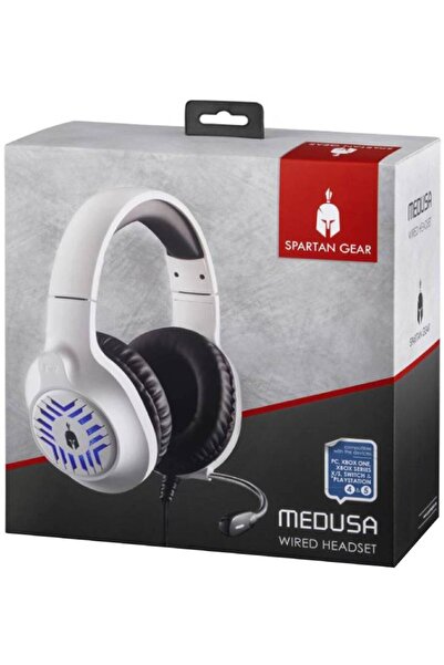 Spartan Gear Casti Cu Fir Medusa Fără sârmă Alb/Negru Pentru PC/PS4/PS5,Xbox ...