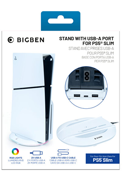 Bigben SUPORT VERTICAL SUBȚIRE CU PORT USB-A - PLAYSTATION 5