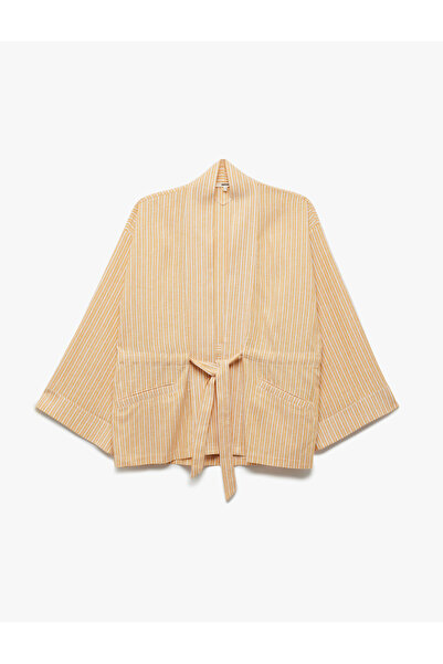 Koton Übergroßer Kimono mit weiten Ärmeln und Gürteldetail