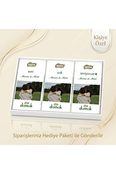 Nestle Sevgiliye Hediye Özel Fotoğraflı Damak Çikolata Paketi
