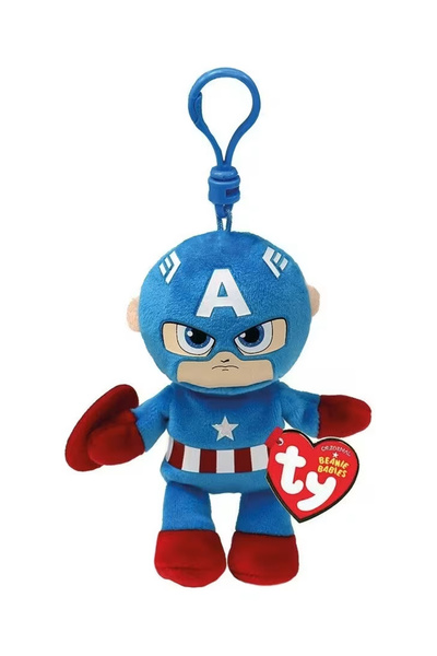 AS COMPANY TY Beanie Babies Jucărie Căpitan America cu clips 8.5cm (1607-34004)