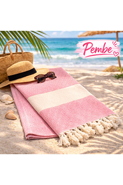 serelya Beach Towel Peshtemal 100% Cotton Diamond Patterned Turkish Peshtemal...