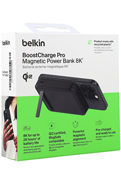 Belkin 8K QI2 Magsafe Compatible Power Banck with Kickstand Black