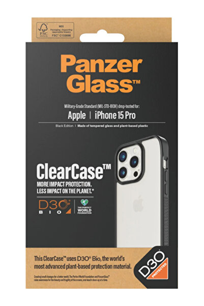 Panzer Glass Husă PanzerGlass ClearCase cu D3O pentru iPhone 15 Pro