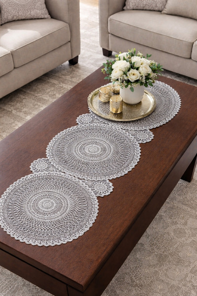 DİLEX Runner Masa Örtüsü Amerikan Servis 37x115 cm Gri
