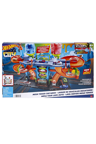 HOT WHEELS Set Schimbătoare de Culoare pentru Spălătorie Auto City Mega Tower...