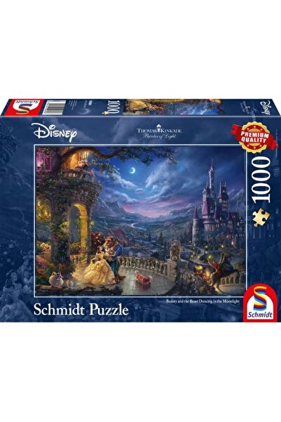 Schmidt Puzzle Thomas Kinkade Disney Frumoasa și Bestia Dansând în lumina lun...