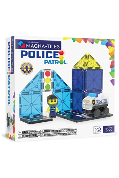 Magna Tiles Set de 20 de piese pentru patrule de poliție (90353)
