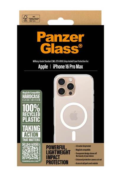 Panzer Glass Husă rigidă PanzerGlass MagSafe pentru iPhone 16 Pro Max, albă