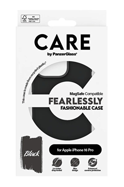 Panzer Glass Carcasă CARE by PanzerGlass MagSafe Neagră pentru iPhone 16 Pro