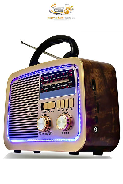 Denx مكبر صوت عالي الدقة، راديو FM، راديو AM، راديو SW مع منفذ USB، بطاقة TF،...