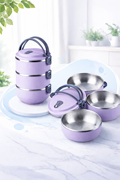 BERMİRA Home Collection Freshbox 3 Katlı Sızdırmaz Yemek Termosu Sefer Tası