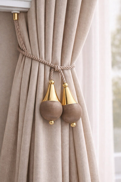 MMTHOME Yeni Seri Lüks Dekoratif Perde Braçol | Korniş Uyumlu Fon Perde Tutuc...