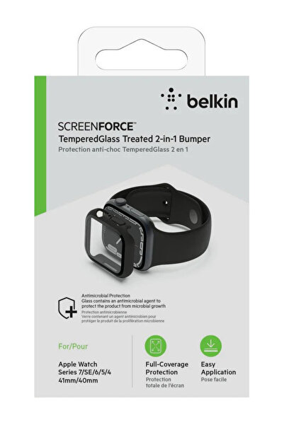Belkin Protector de ecran Screen-Ce Temperedcurve 2 în 1, seria 4-9/SE, negru