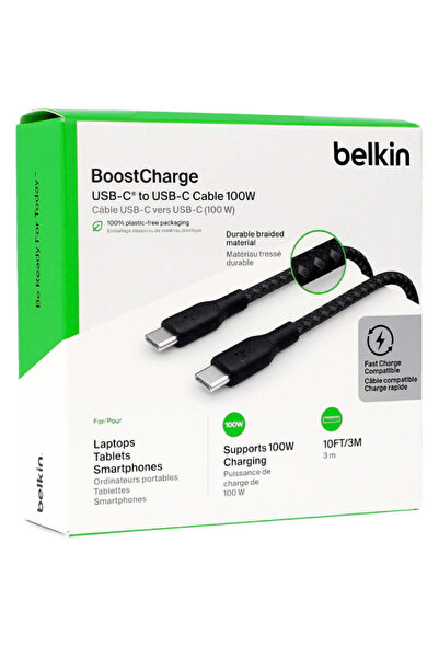 Belkin Braided USB-C 2.0 100W cABLE 3M Black