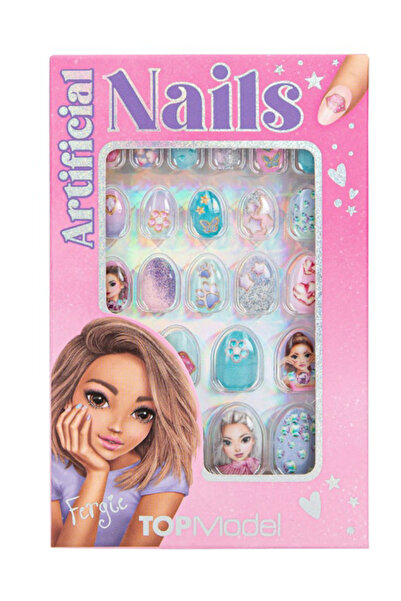 Top Model TOPModel Artificial Nails Glitter Beauty and Me Turquoise and Pink