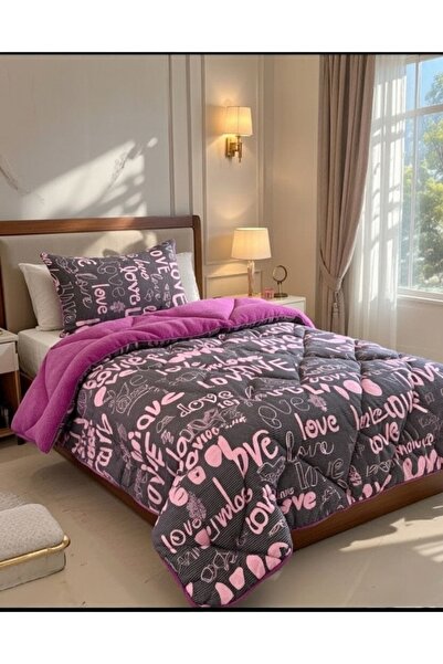 VENTİ VENTİSCA طقم لحاف وغطاء وسادة مفرد من القطن الويلسوفت بنقشة مزدوجة الجا...