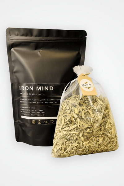 Calm AF Rituals Ceai de Baie "Iron Mind" – Infuzie de Plante, Uleiuri Esentiale, Fulgi de Magneziu, 100g
