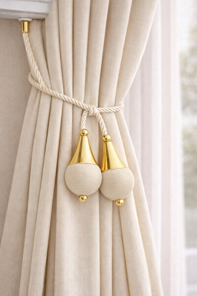 MMTHOME Yeni Seri Lüks Dekoratif Perde Braçol | Korniş Uyumlu Fon Perde Tutuc...