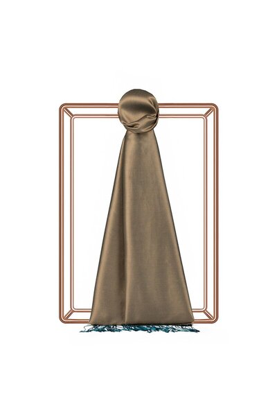 ipekevi Çift Taraflı İpek Şal - Yeşil Bej