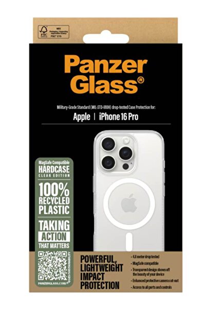 Panzer Glass Husă rigidă PanzerGlass MagSafe pentru iPhone 16 Pro, albă