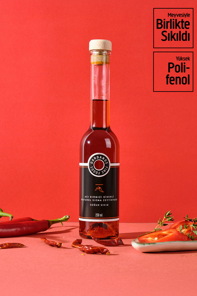 Dardanos Fine Foods Acı Biberli Naturel Sızma Zeytinyağı 250 ml Hediyelik Kut...