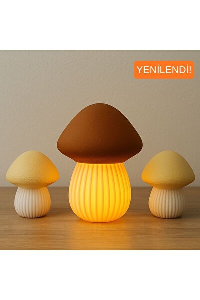 Printorium Dekoratif Işıklı Mantar Biblo Seti , Tealight Led Mumlu