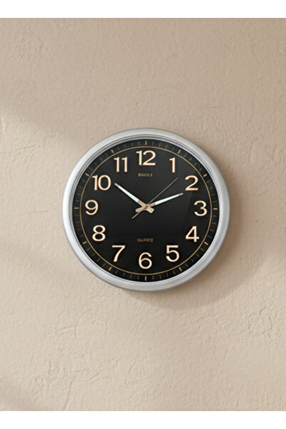 ALQANNAS ساعة حائط دائرية كبيرة صامتة من باولي، بمينا مضيء ليلاً