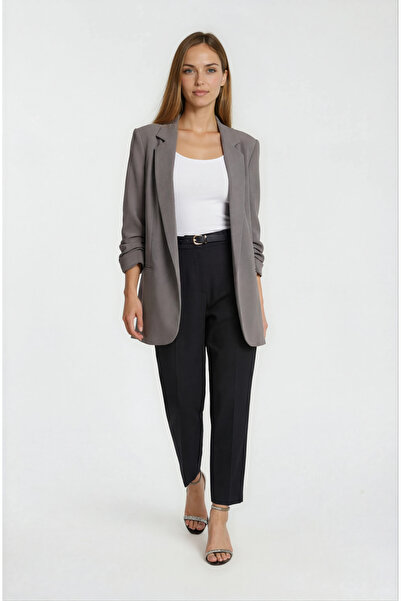Spazio Medarda Salaş Krep Ceket GRİ