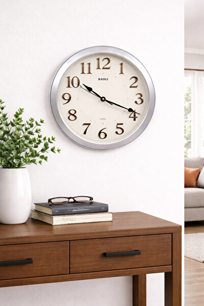 ALQANNAS ساعة حائط دائرية من باولي بحركة انسيابية | حركة صامتة بدون صوت تكتكة...