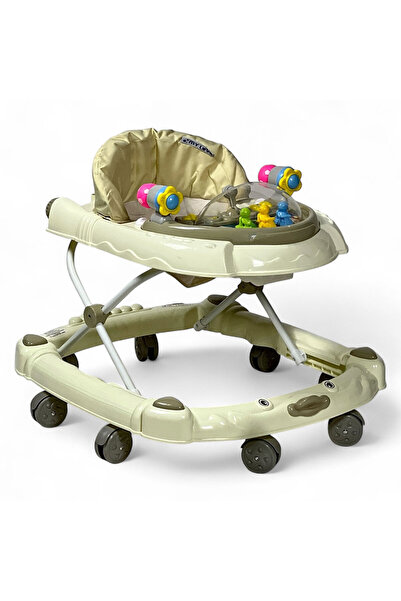 ALBADER Adjustable Baby Walker with Toys, Foldable Walker with Wheels, Baby A...