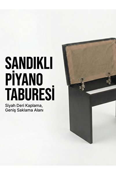 montavo est 1993 TBRSD-BK Sandıklı Piyano Taburesi (Siyah)