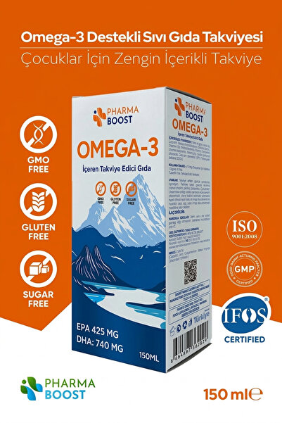 PHARMA BOOST PharmaBoost Çocuklar İçin Omega 3 Şurup 150 ml – 1400 mg Omega 3...