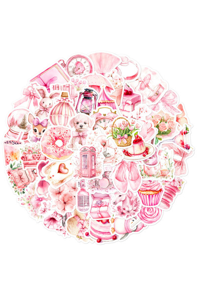 Choice 50 قطعة أو 100 قطعة ملصقات صغيرة لطيفة باللون الوردي للبنات، بتصميم جي...