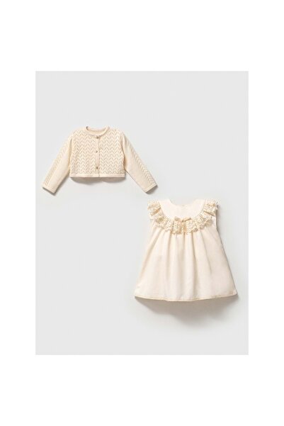 NoyNoy Baby Noynoy Girls 9-24 Months Roba Lace Dress Set Ecru