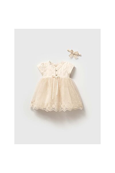 NoyNoy Baby Noynoy Girls 9-24 Months Skirt Embroidered Piece Dress Ecru