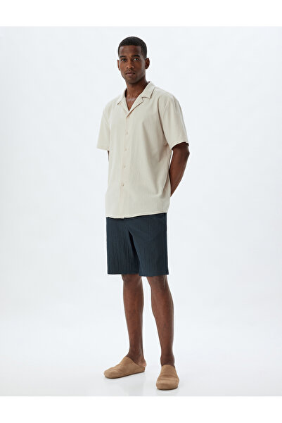Koton Bermuda Shorts with Pocket Detail, Textured Cotton