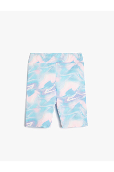 Koton Kısa Spor Tayt Batik Desenli Beli Lastikli