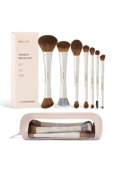 MAANGE - طقم فرش مكياج مكون من 7 قطع (بيج)