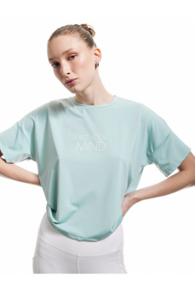 Koton Αθλητικό μπλουζάκι με κοντό μανίκι με λαιμόκοψη με σλόγκαν