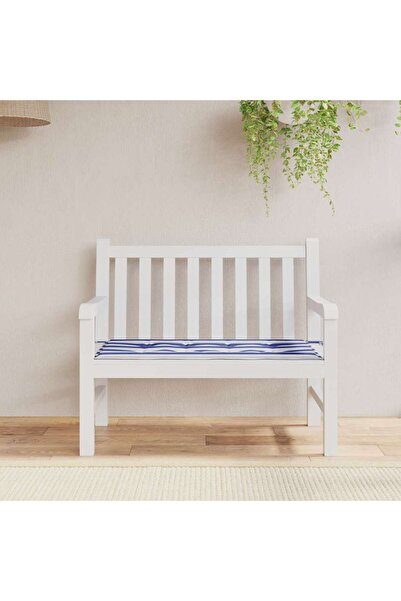 Concept Pernă de bancă dungi albastre și albe 100x50x3 cm textil oxford