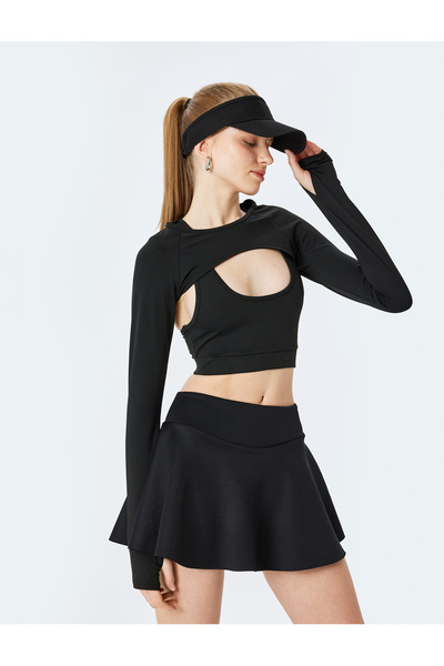 Koton Fusta de tenis slim cu talie înaltă, cu pantaloni scurți