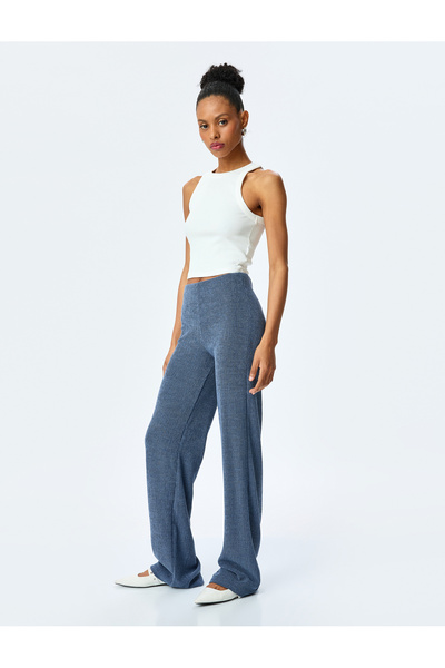 Koton Παντελόνι με ψηλόμεσο χαλαρό σε λεπτή εφαρμογή