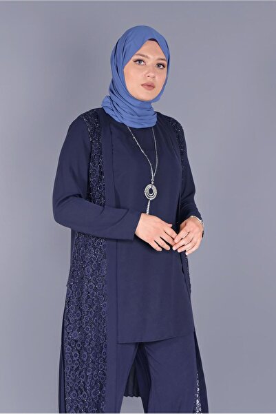 Alvina 40890 Model Silvery Lace Double Tunic