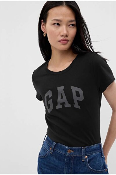 GAP Logo tricou 729555 V-Gap Ss Clsc Tee Tricou pentru femei NEGRU