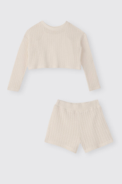 Panço Kız Çocuk Ekru 2'li Takım